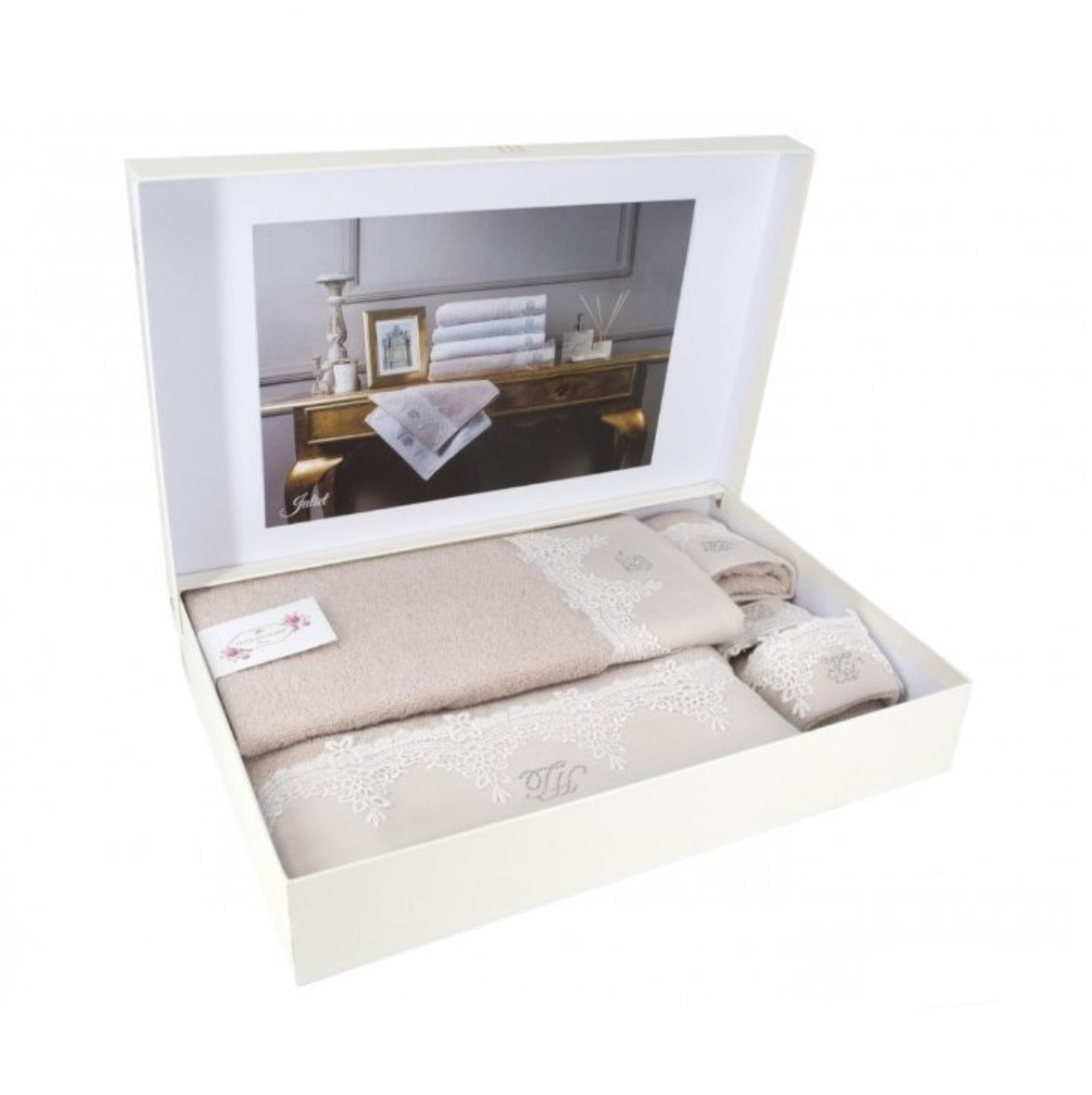 SET OF TOWEL (3 PCS) JULIET + SLIPPERS