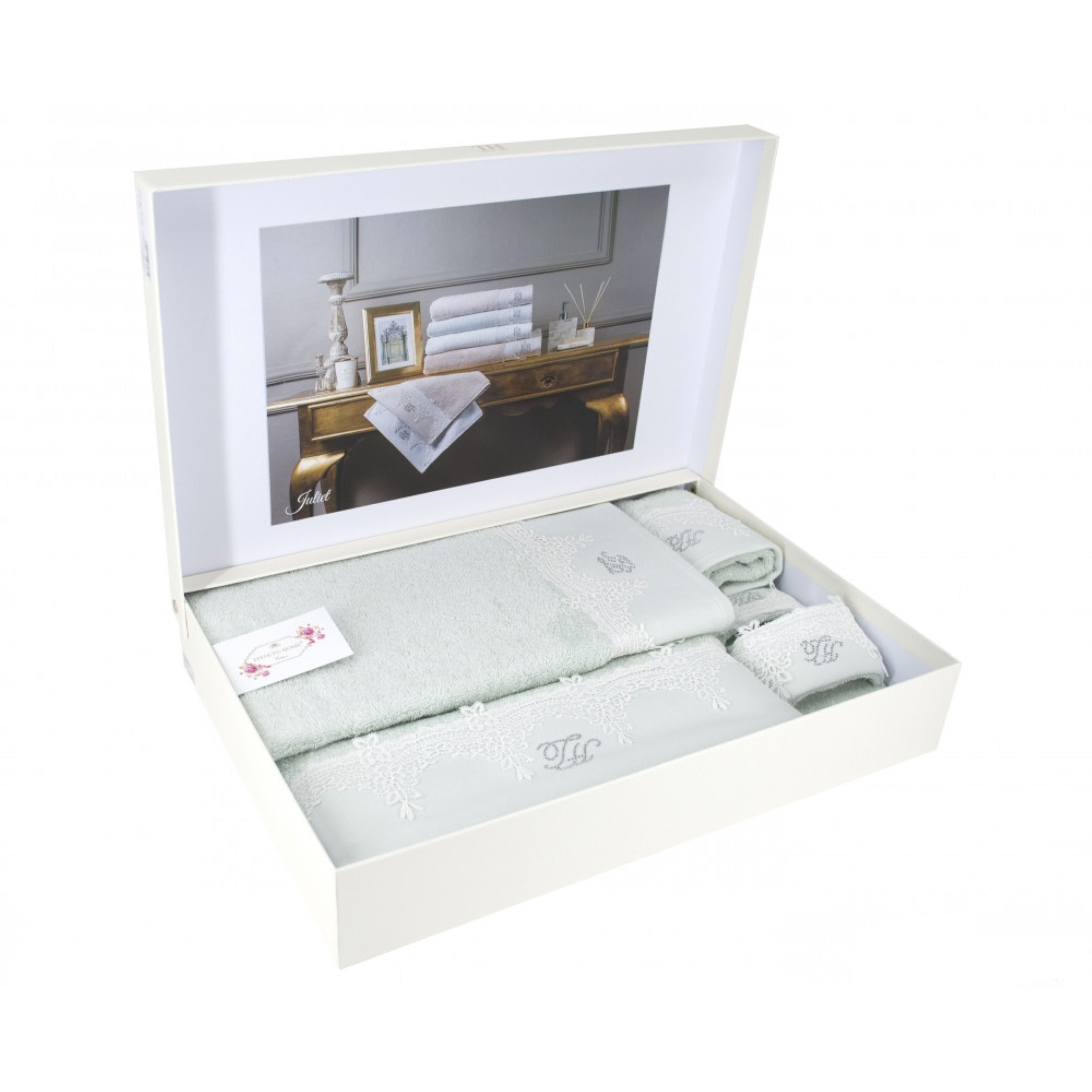 SET OF TOWEL (3 PCS) JULIET + SLIPPERS