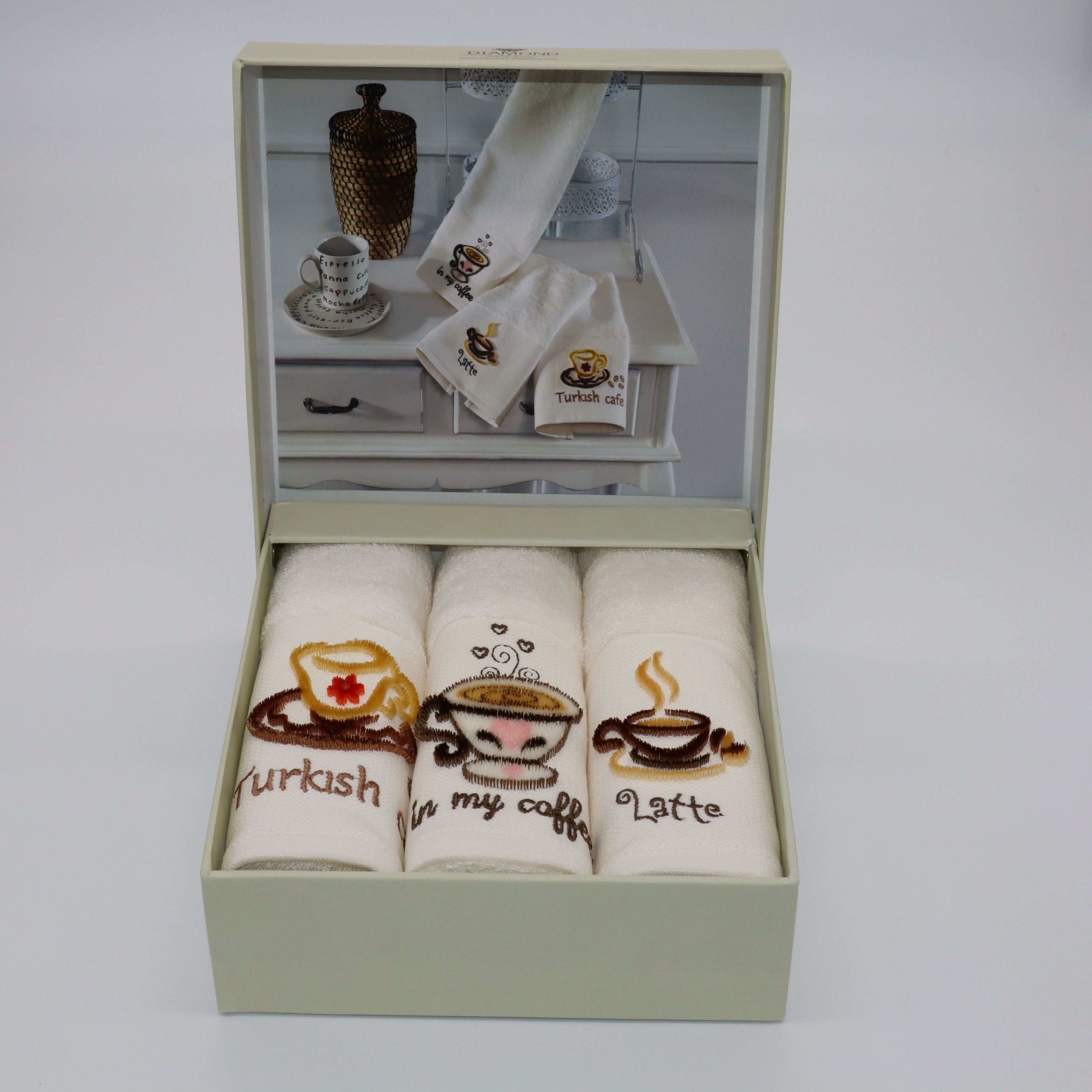SET OF KITCHEN TOWELS TAFTING COFFEE (3PCS)